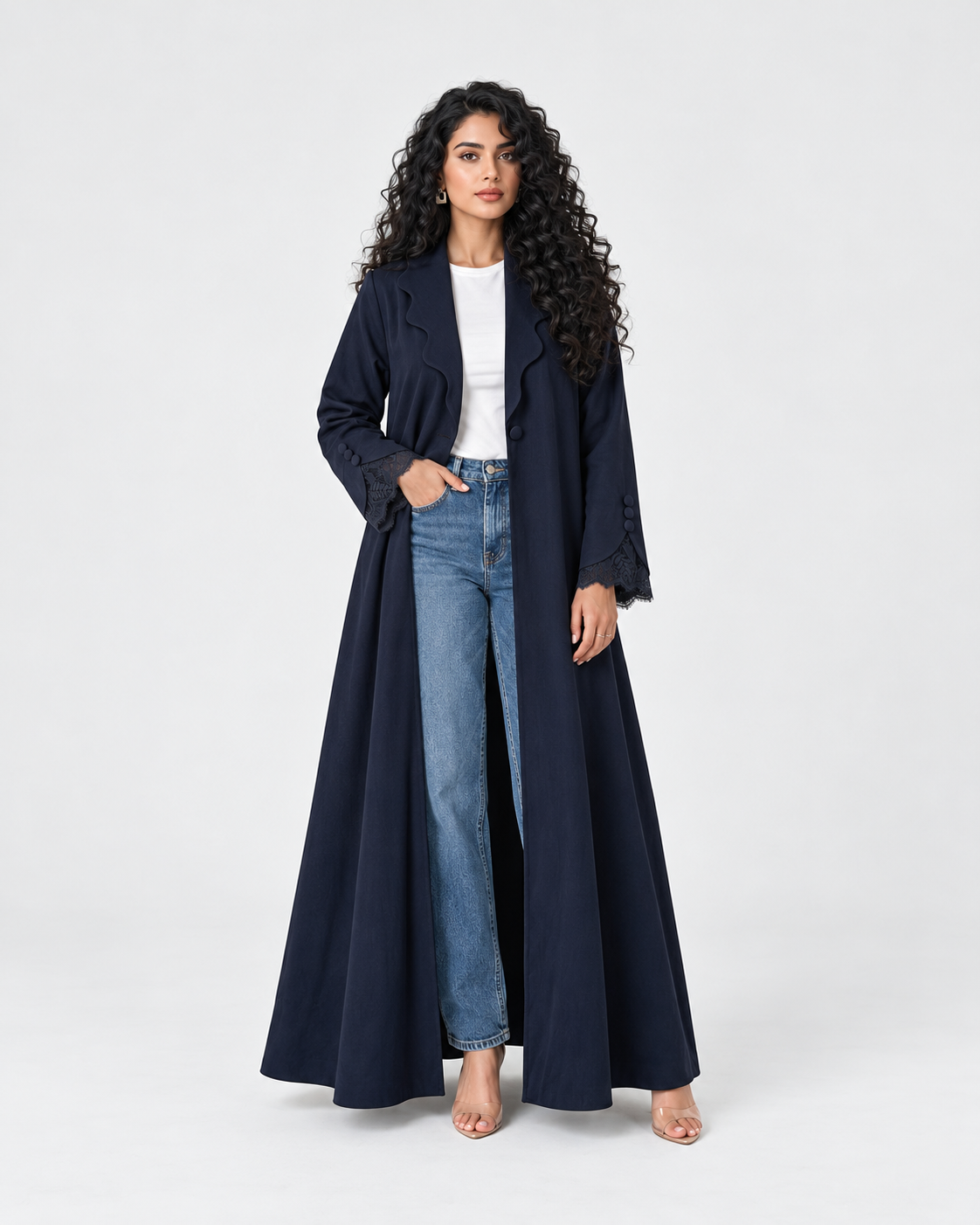 Areej Lace Cuff Open Abaya JILBAYA