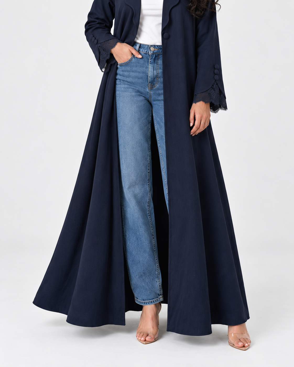 Areej Lace Cuff Open Abaya JILBAYA