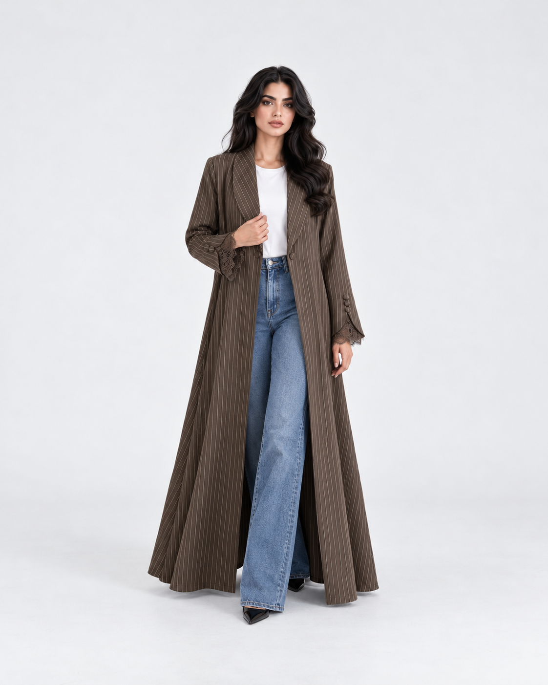 Areej Lace Cuff Open Abaya JILBAYA