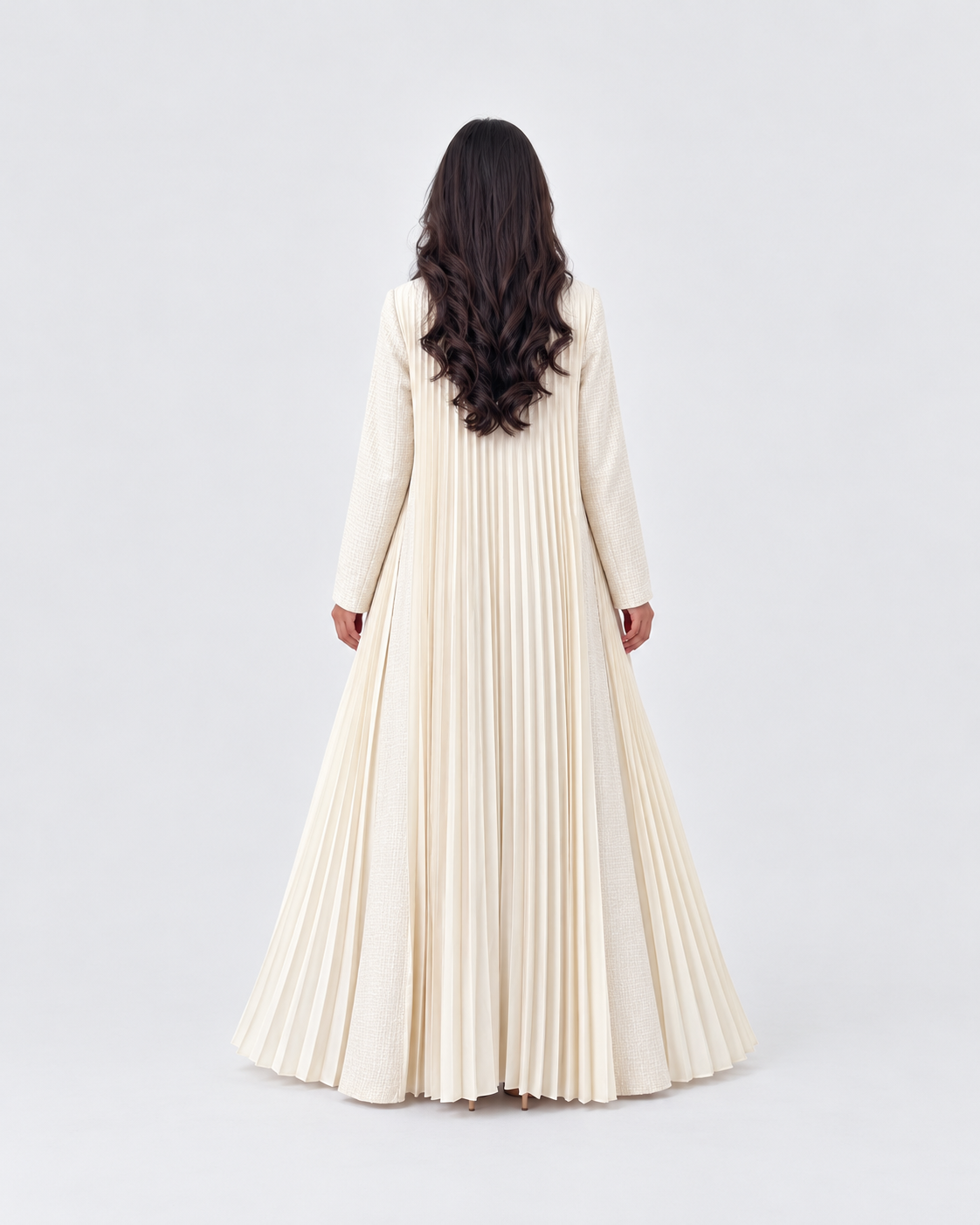 Jumana Pleated Back Open Abaya JILBAYA