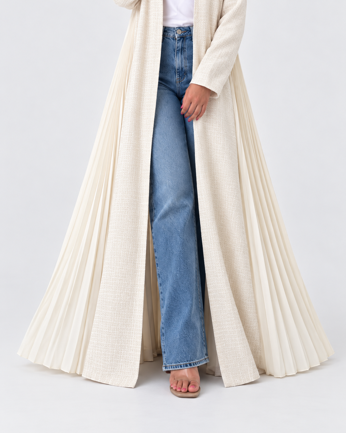 Jumana Pleated Back Open Abaya JILBAYA