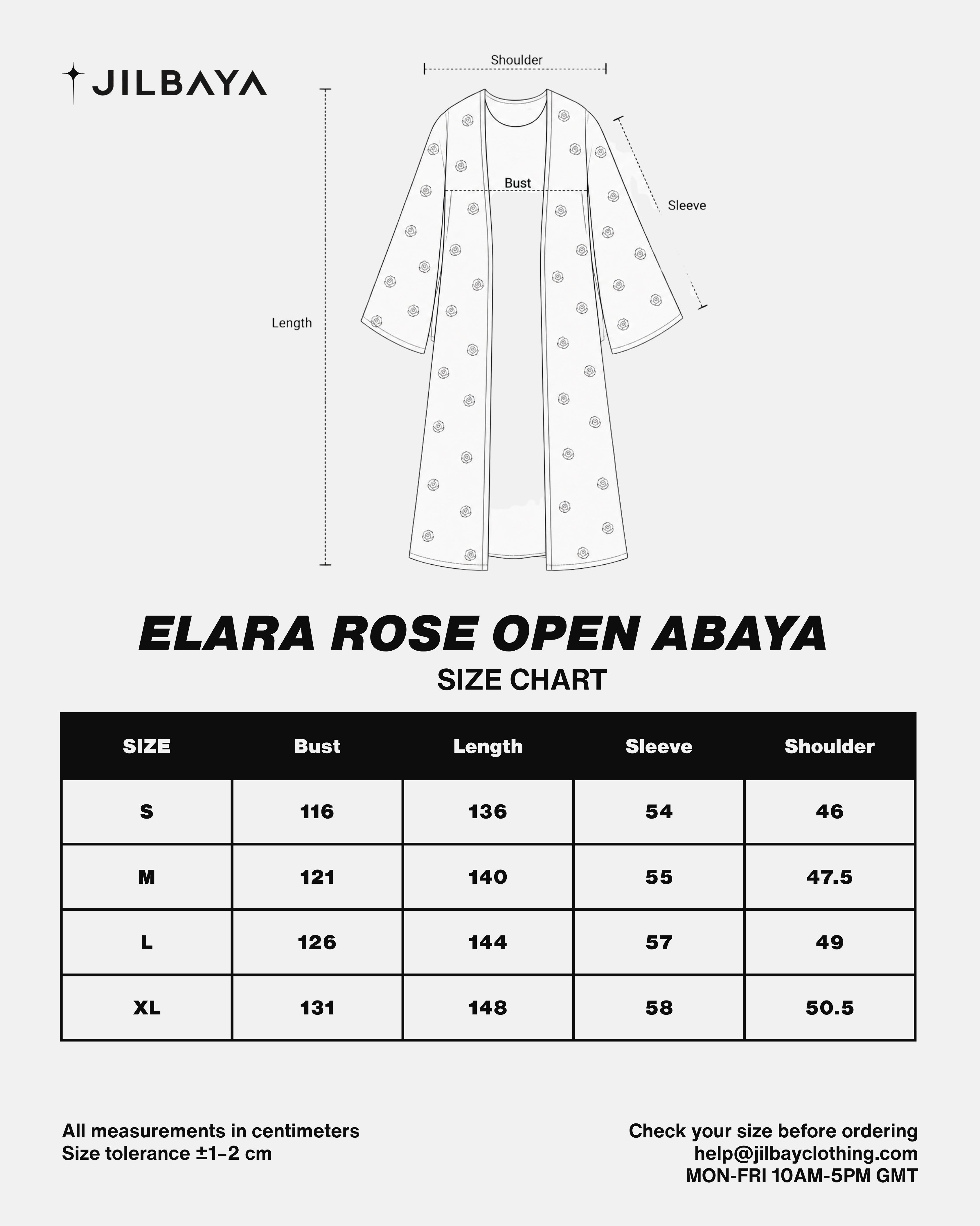 Elara Rose Open Abaya with Matching Scarf JILBAYA