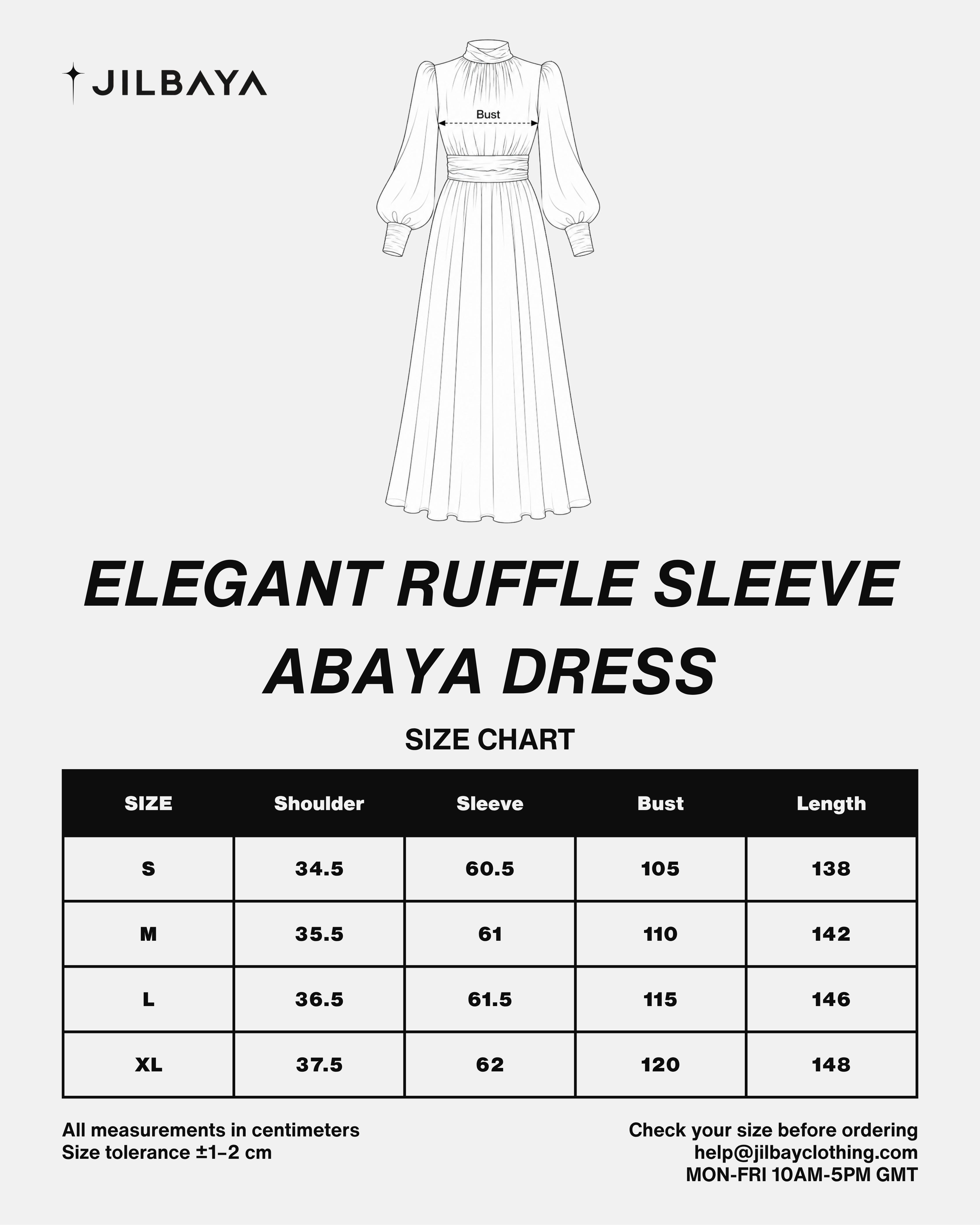 Elegant Ruffle Sleeve Abaya Dress JILBAYA