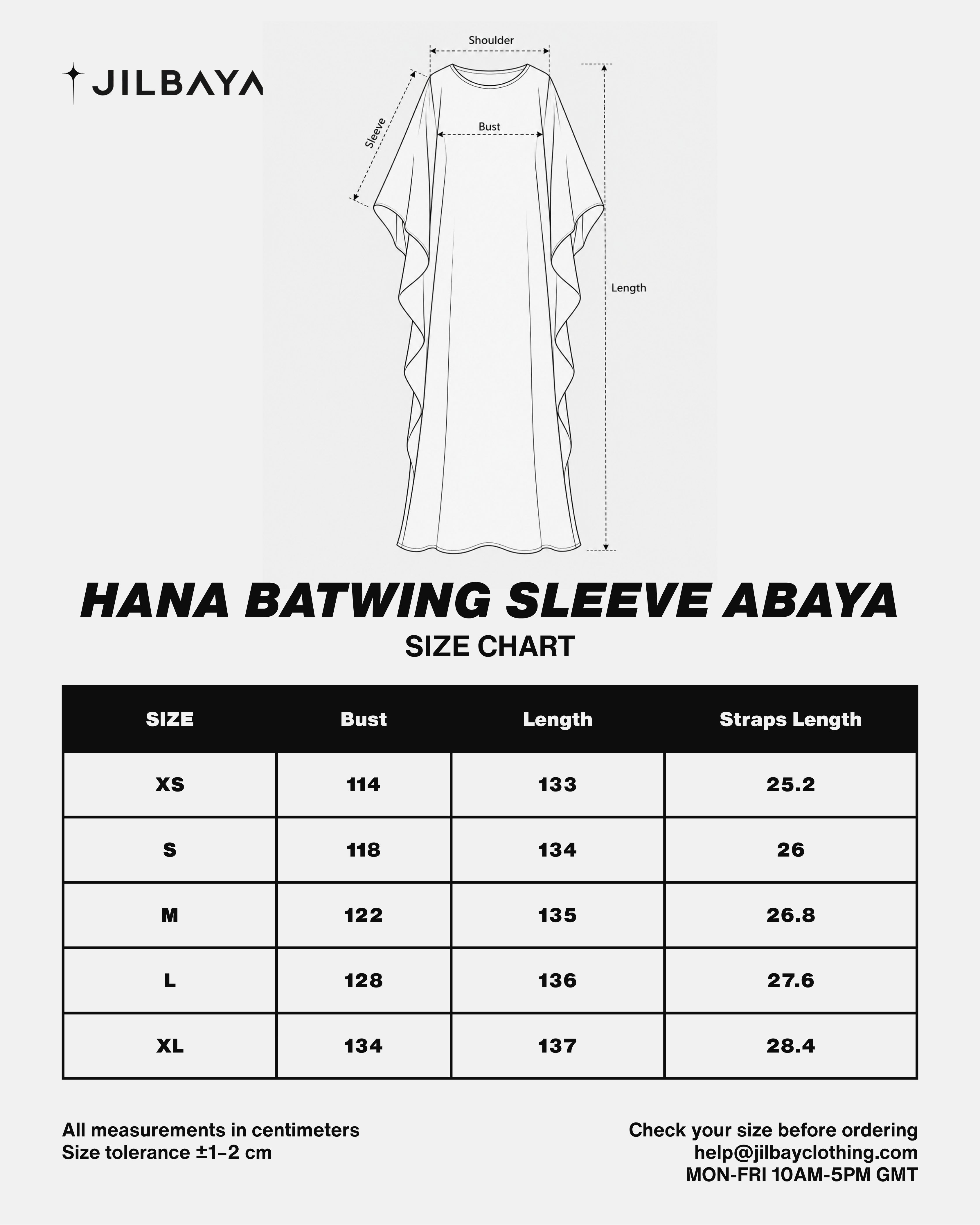 Hana Batwing Sleeve Abaya JILBAYA