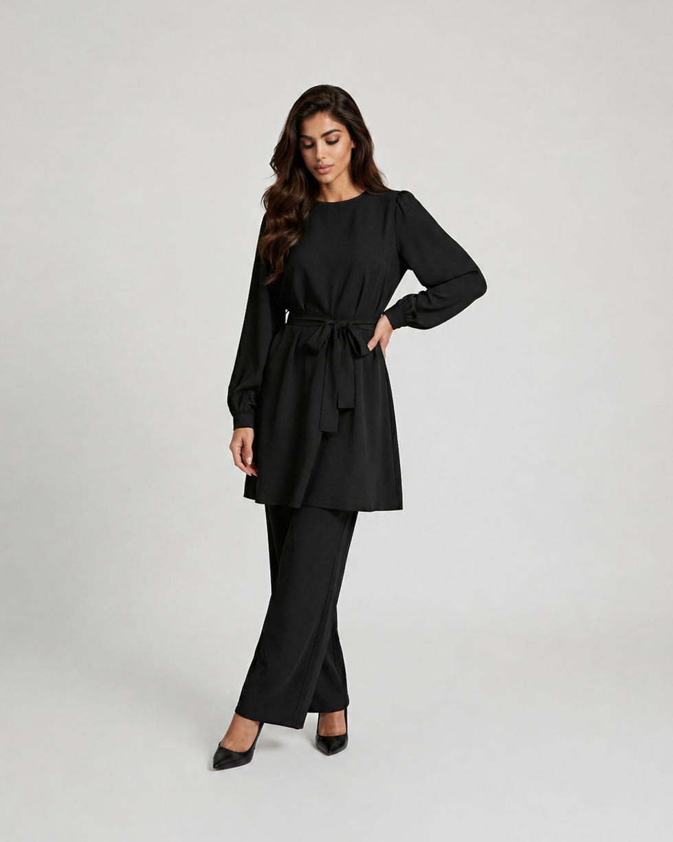 Tie-Waist Wide-Leg Co-Ord Set JILBAYA