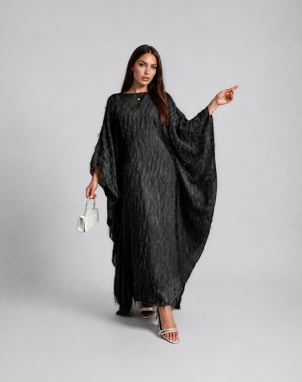 Feathered Texture Abaya JILBAYA