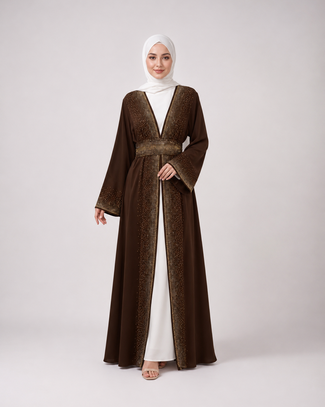 Luxe Embellished Open Abaya Set JILBAYA