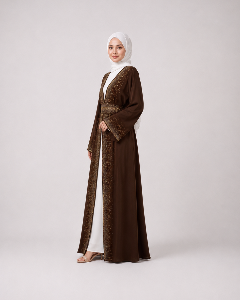 Luxe Embellished Open Abaya Set JILBAYA