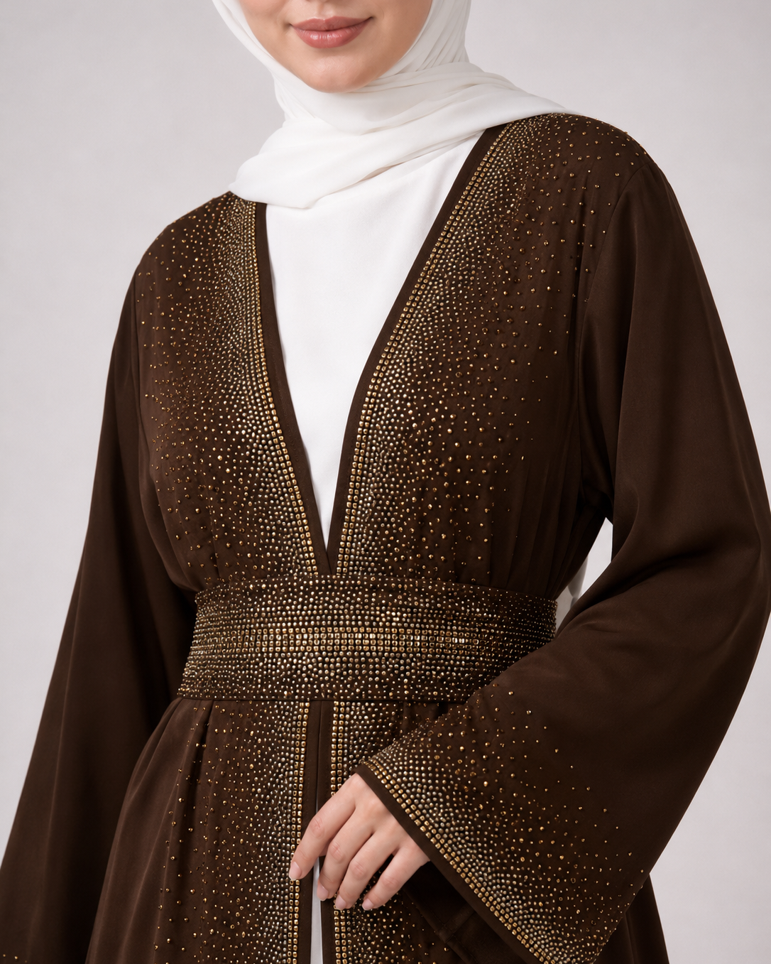 Luxe Embellished Open Abaya Set JILBAYA