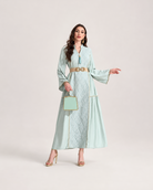 Textured Belted Abaya JILBAYA
