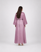 Satin Embroidered Open Set with Belt JILBAYA