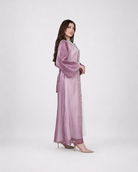 Satin Embroidered Open Set with Belt JILBAYA