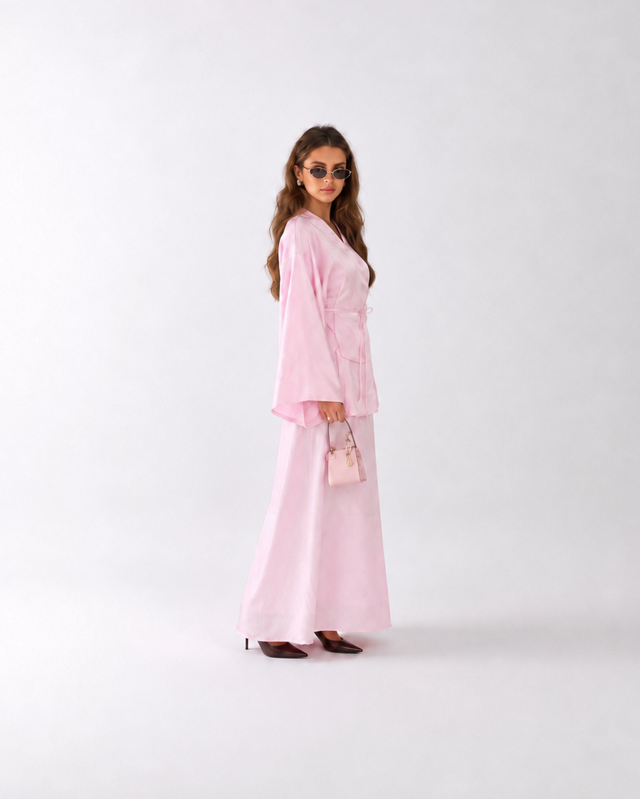 Noura Belted Shirt Co-Ord Set (Copy) JILBAYA