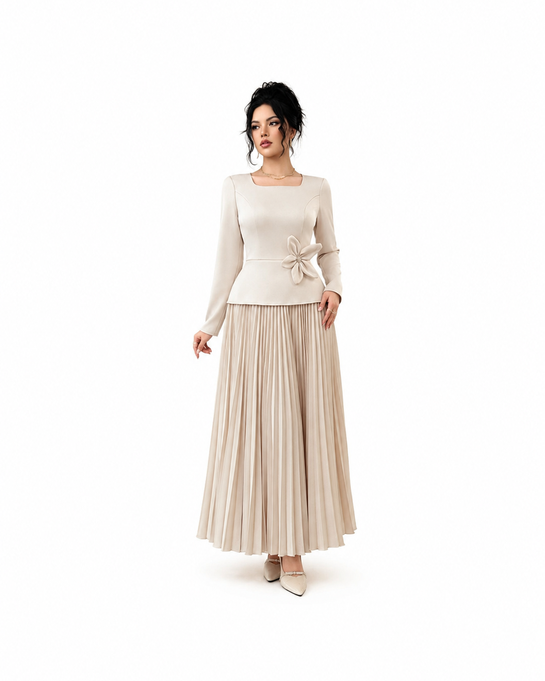Leena Floral Pleated Dress JILBAYA