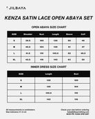 Kenza Satin Lace Open Abaya Set JILBAYA