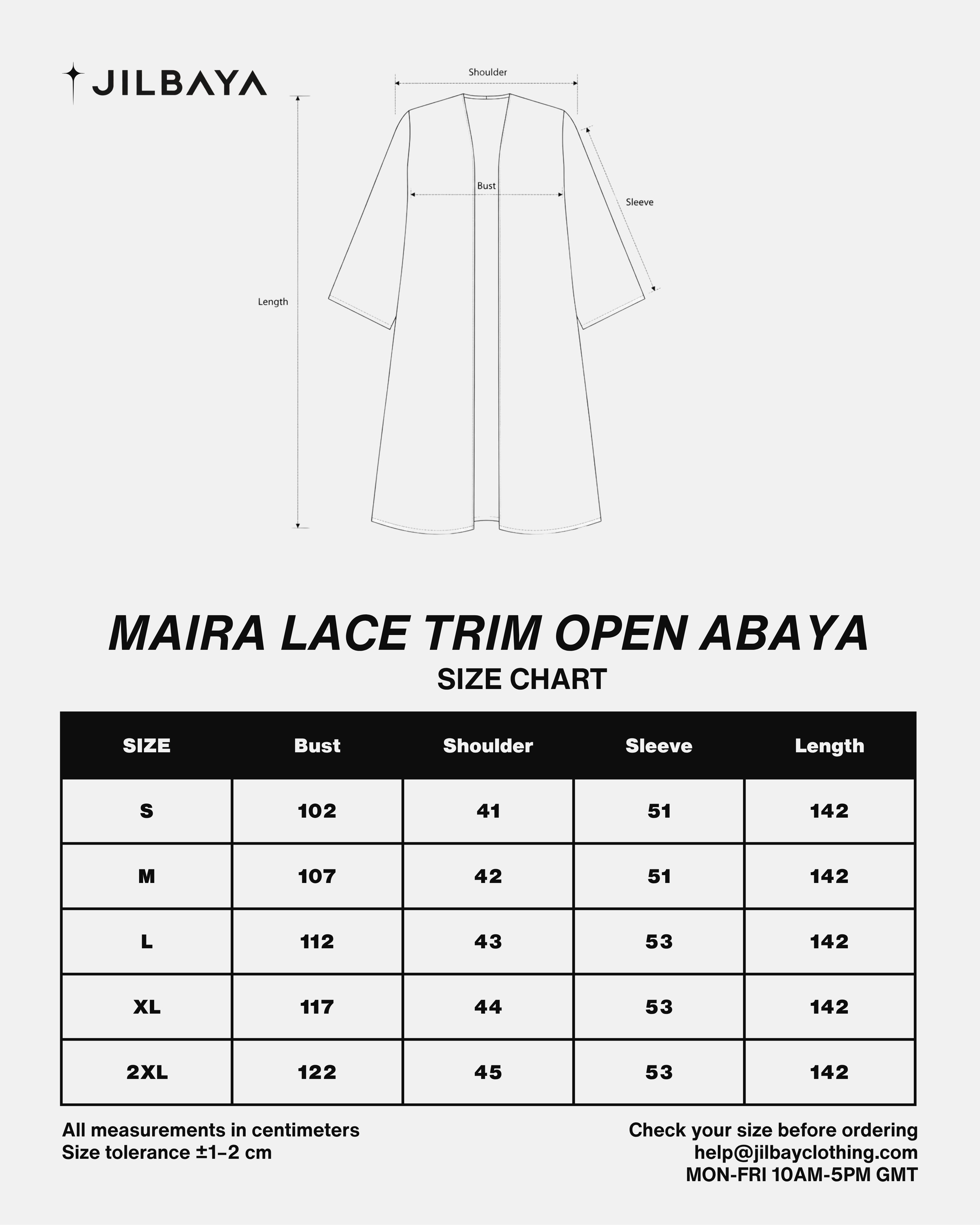 Maira Lace Trim Open Abaya JILBAYA