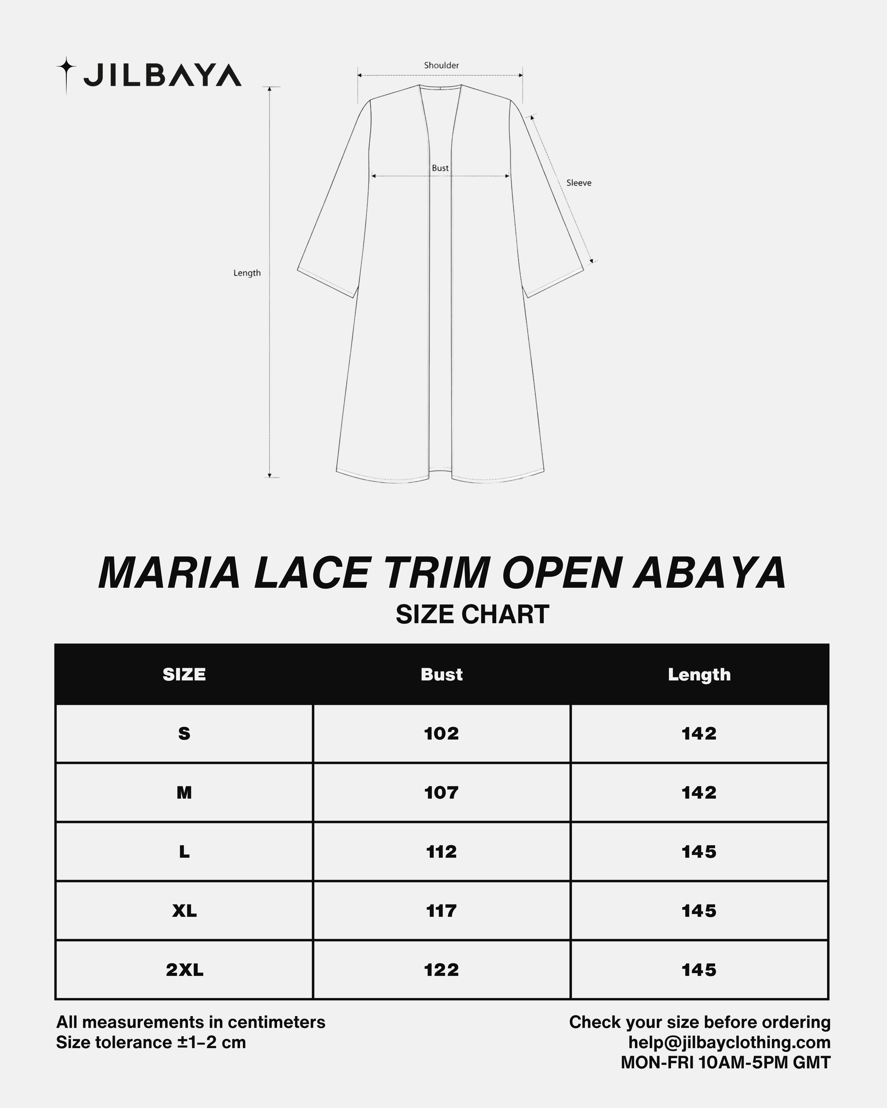 Maria Lace Trim Open Abaya JILBAYA