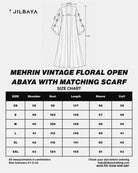 Mehrin Vintage Floral Open Abaya with Matching Scarf JILBAYA