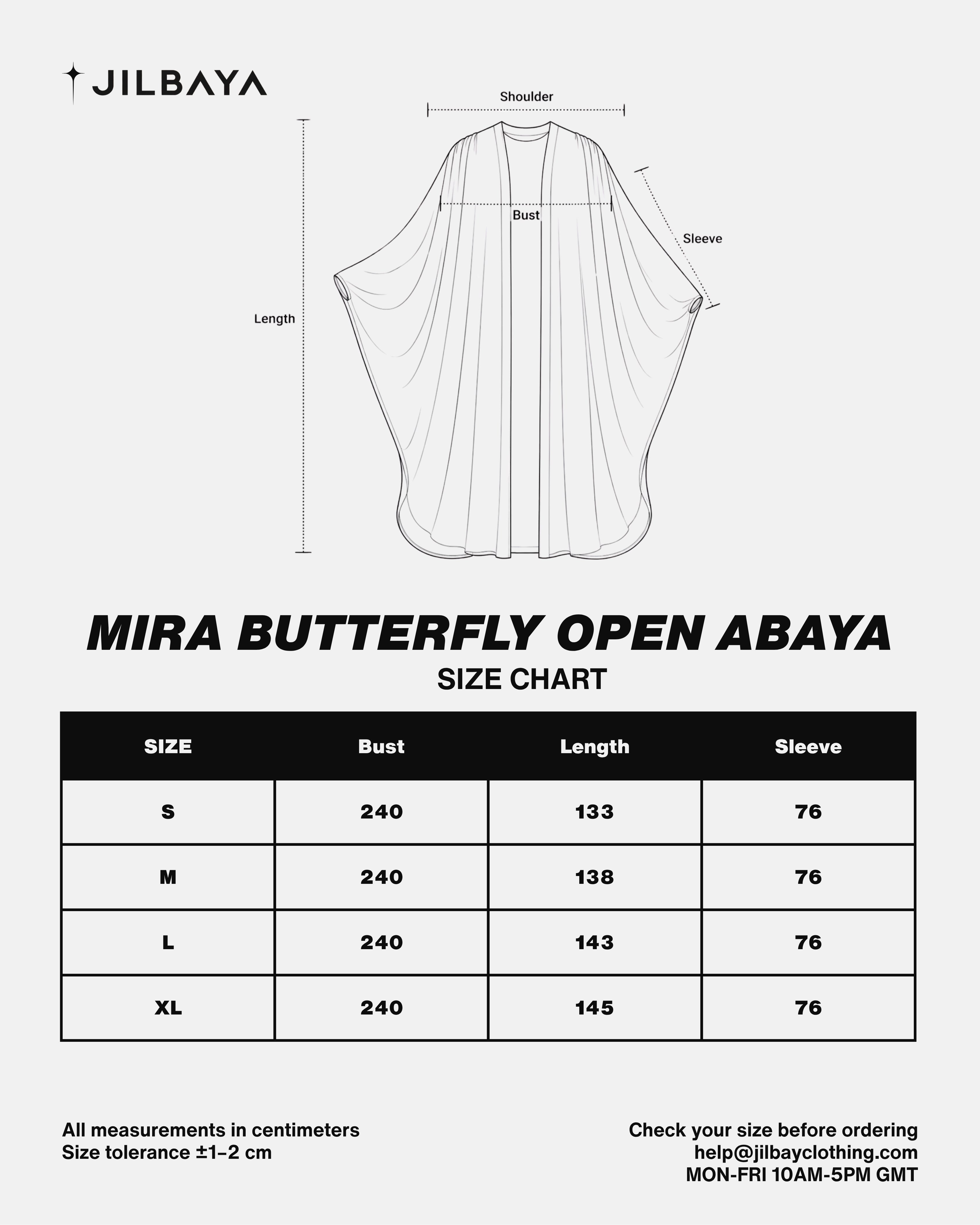 Mira Butterfly Open Abaya JILBAYA