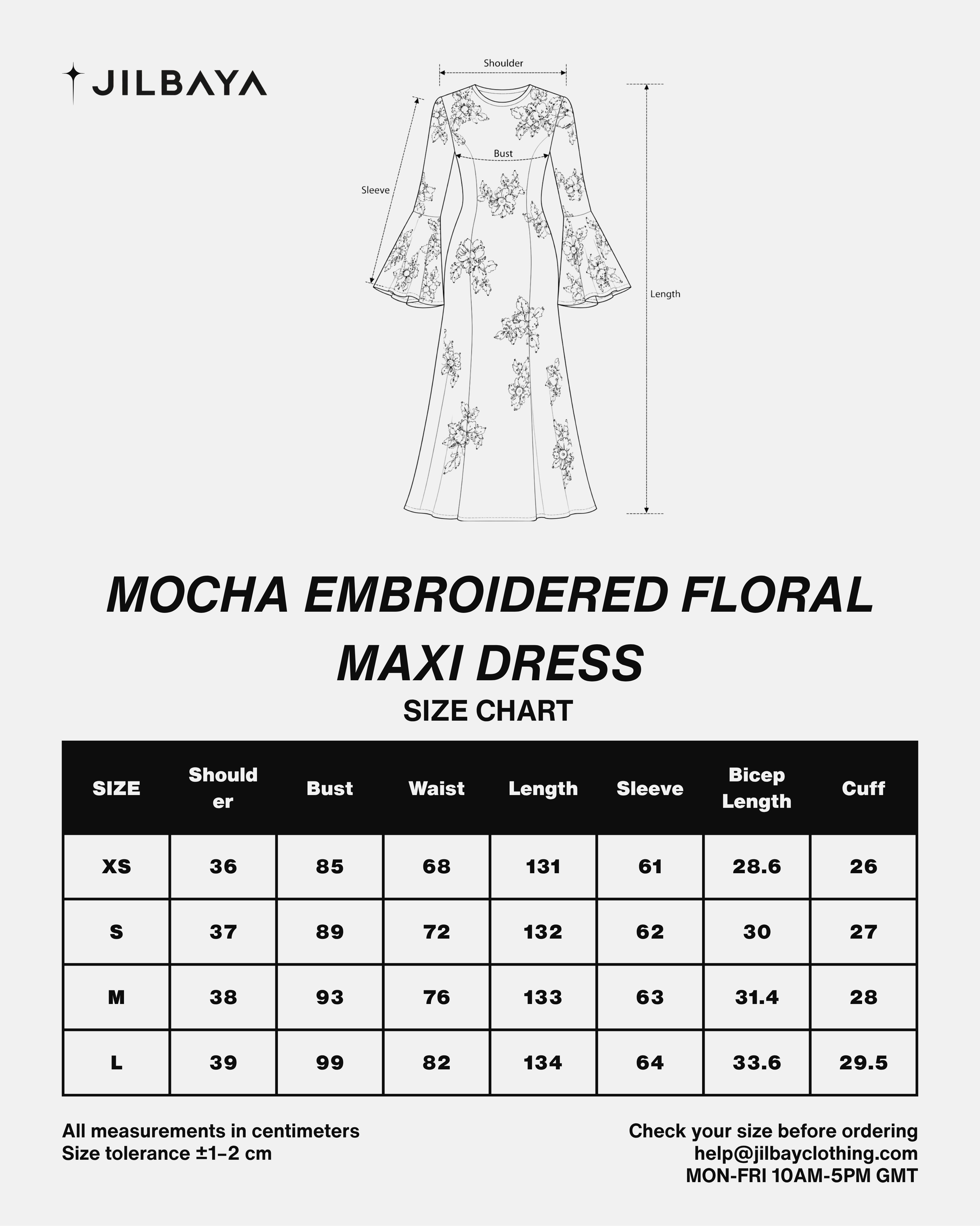 Mocha Embroidered Floral Maxi Dress JILBAYA