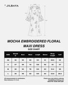 Mocha Embroidered Floral Maxi Dress JILBAYA