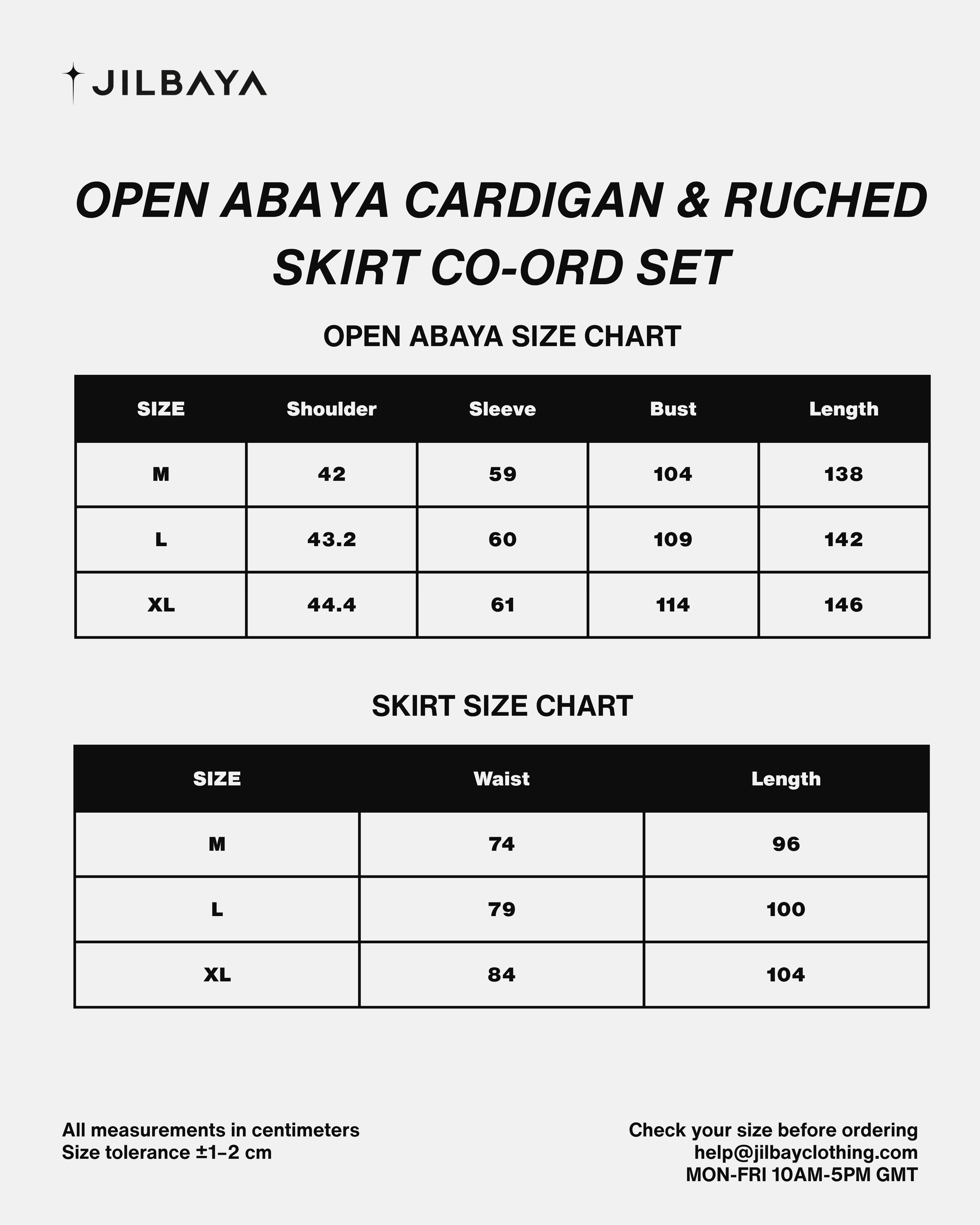 Open Abaya Cardigan & Ruched Skirt Co-Ord Set JILBAYA