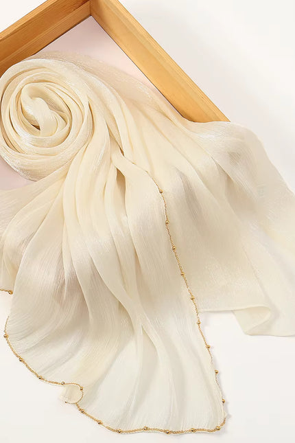 Chiffon Gold Beaded Hijab JILBAYA