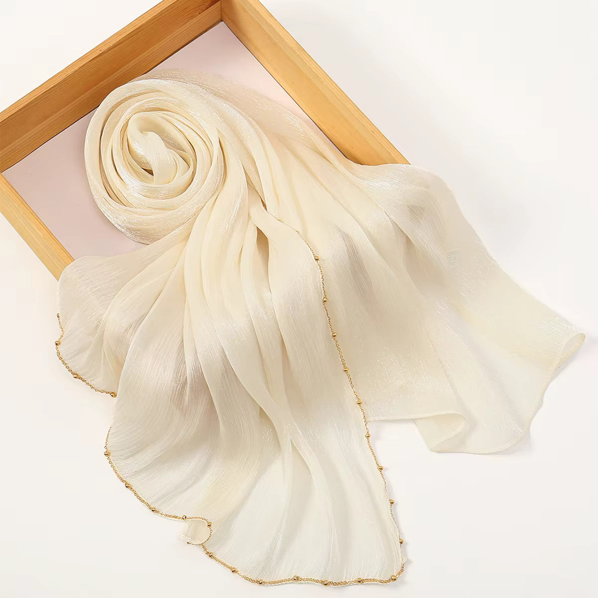 Chiffon Gold Beaded Hijab JILBAYA