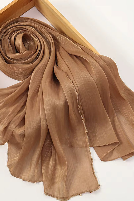 Chiffon Gold Beaded Hijab JILBAYA
