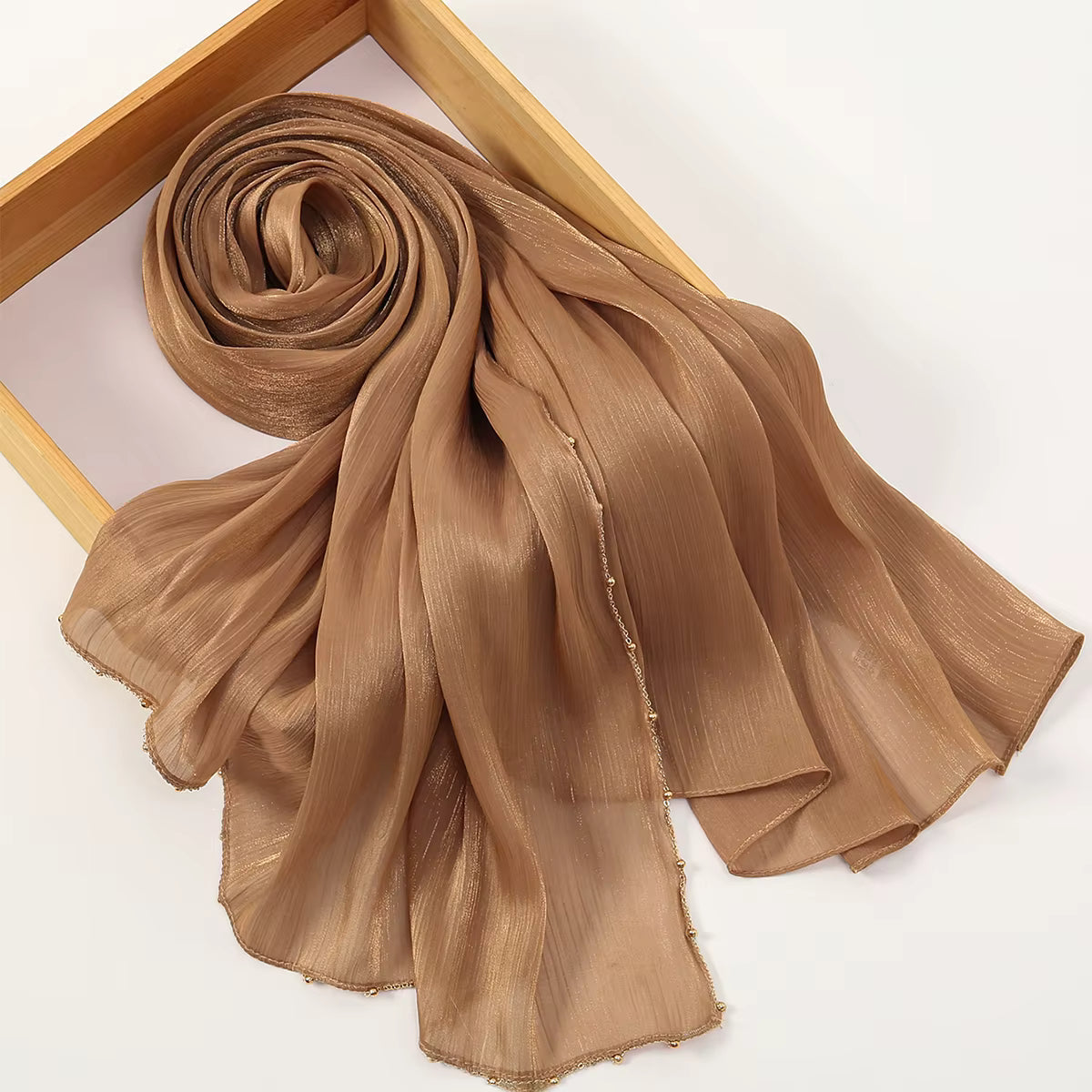 Chiffon Gold Beaded Hijab JILBAYA