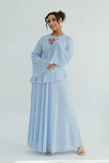 Chiffon Long Sleeve Dress Elegant Slim Fit JILBAYA