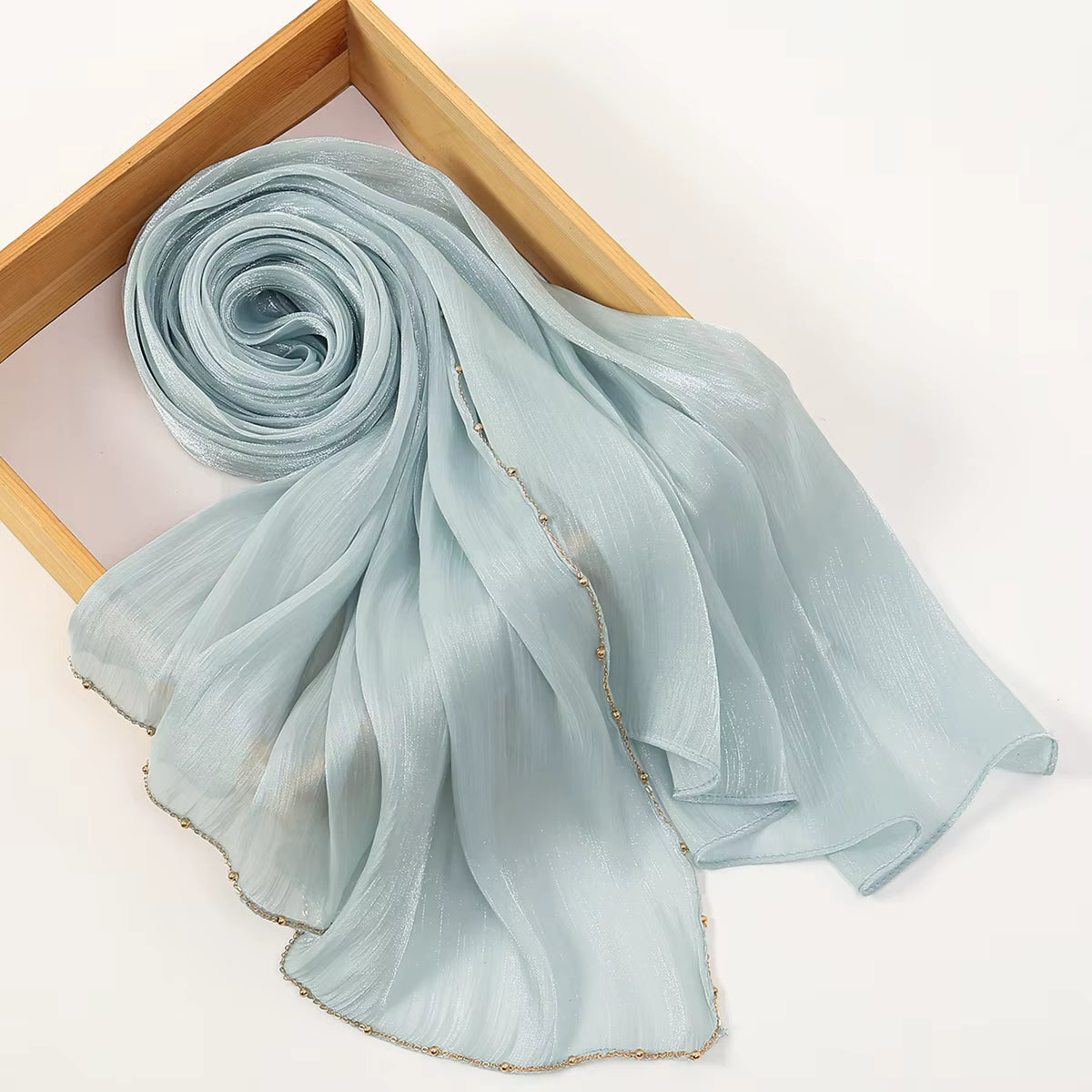 Chiffon Gold Beaded Hijab JILBAYA