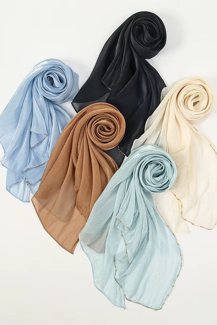 Chiffon Gold Beaded Hijab JILBAYA