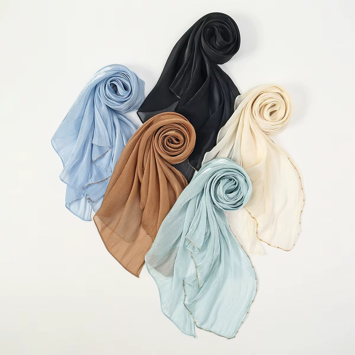 Chiffon Gold Beaded Hijab JILBAYA