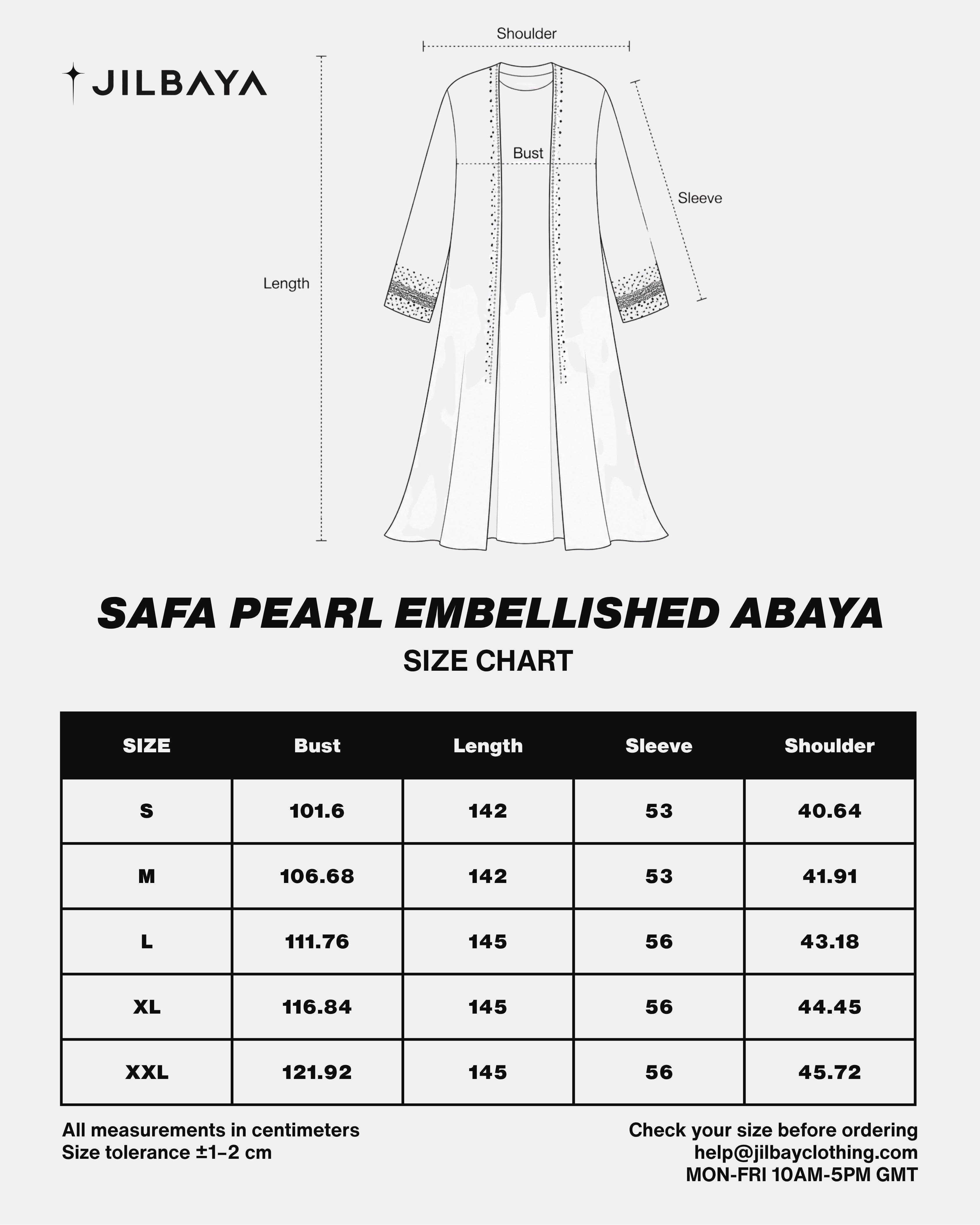 Safa Pearl Embellished Abaya with Matching Scarf JILBAYA