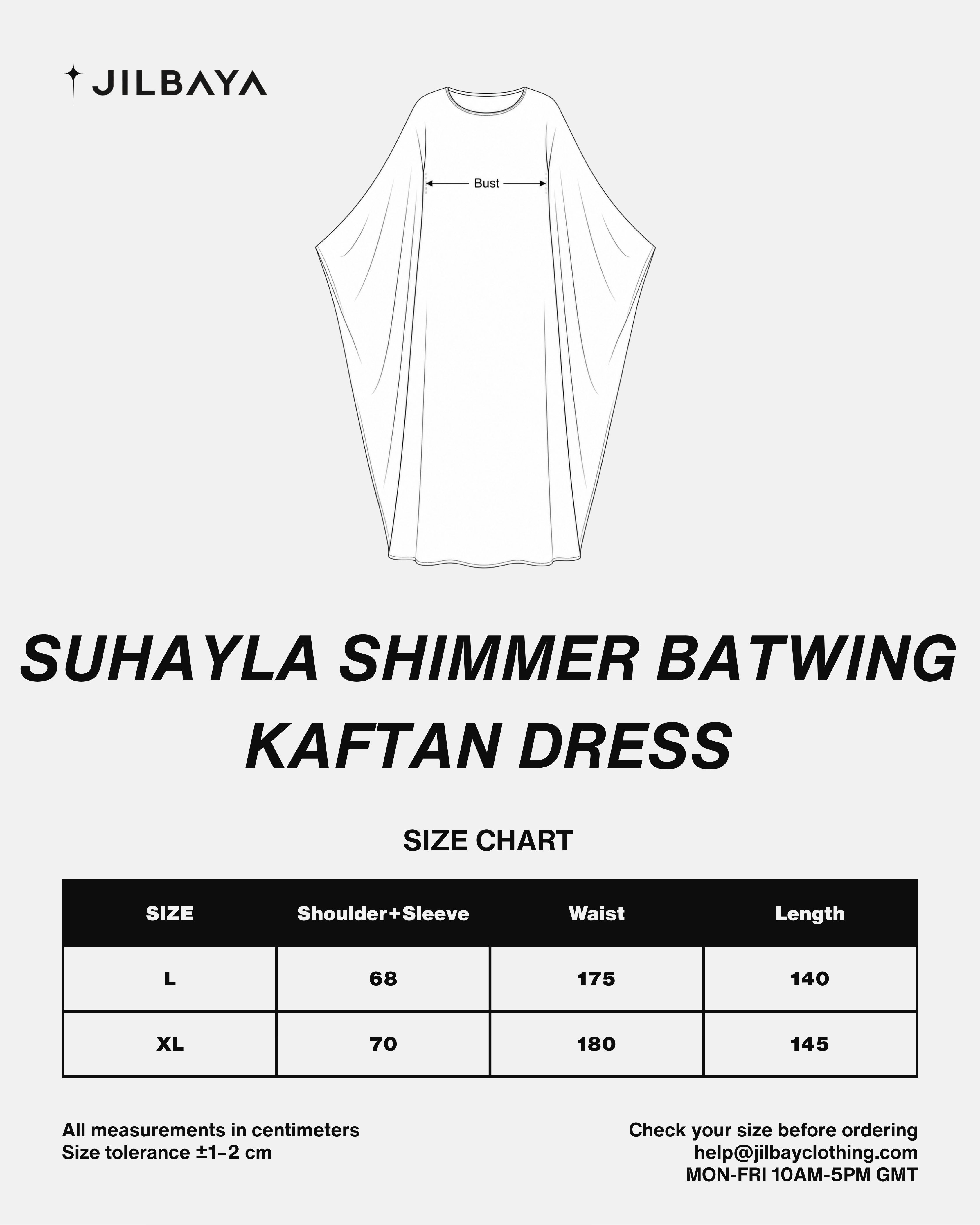 Suhayla Shimmer Batwing Kaftan Dress JILBAYA