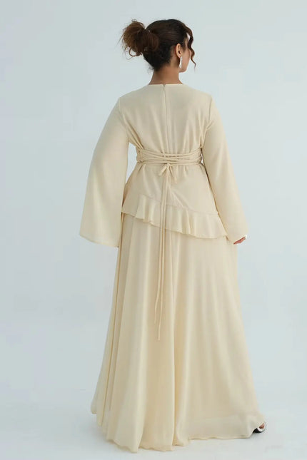 Chiffon Long Sleeve Dress Elegant Slim Fit JILBAYA