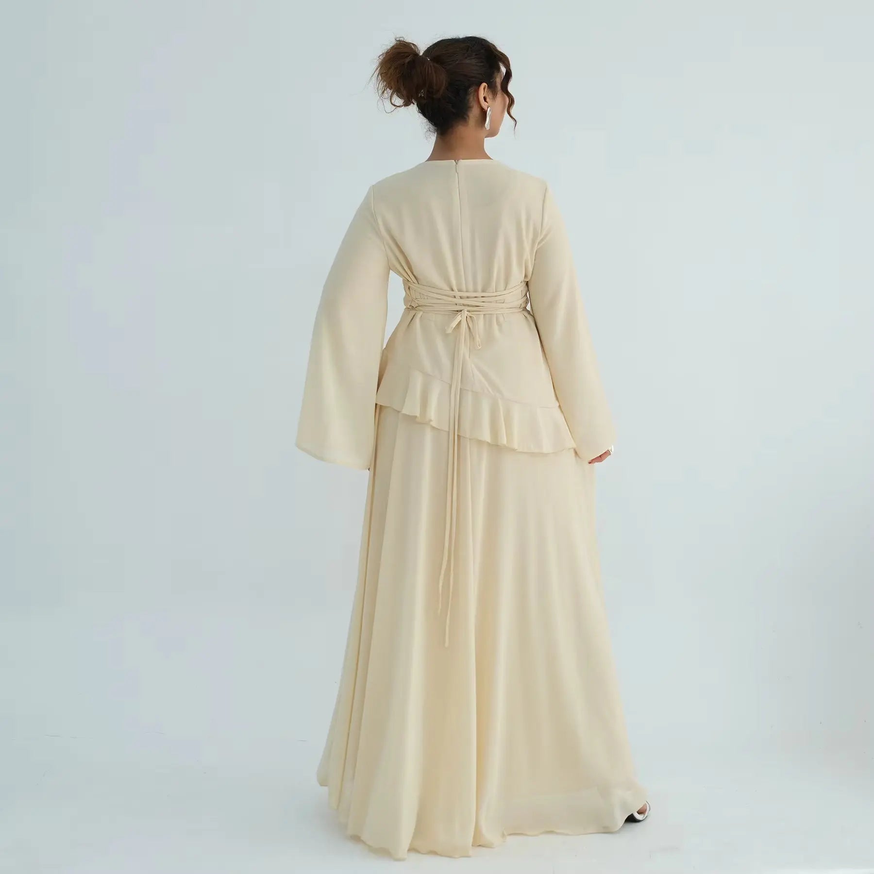 Chiffon Long Sleeve Dress Elegant Slim Fit JILBAYA