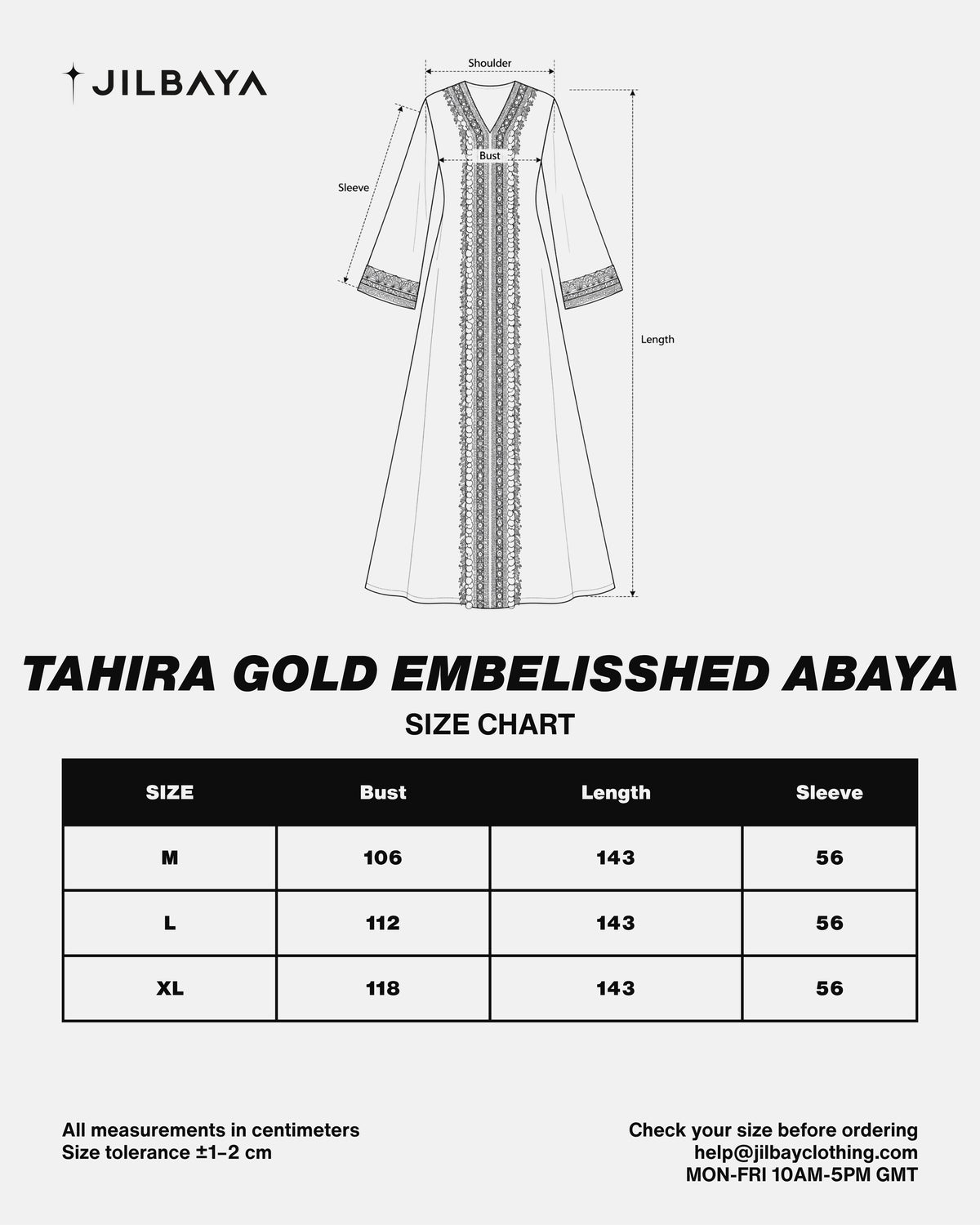Tahira Gold Embellished Abaya JILBAYA