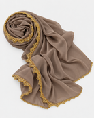 Chiffon Hijab with Gold Lace Edge JILBAYA