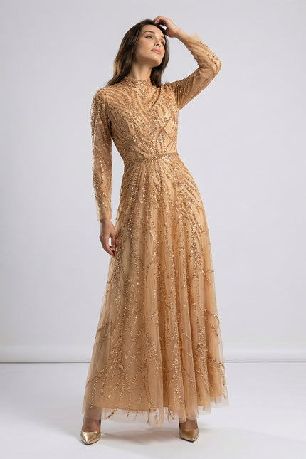 Aurelia Hand-Embellished Tulle Gown JILBAYA