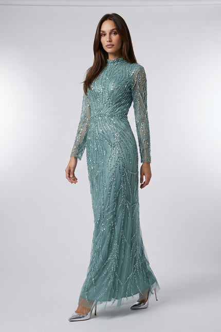 Aurelia Hand-Embellished Tulle Gown JILBAYA