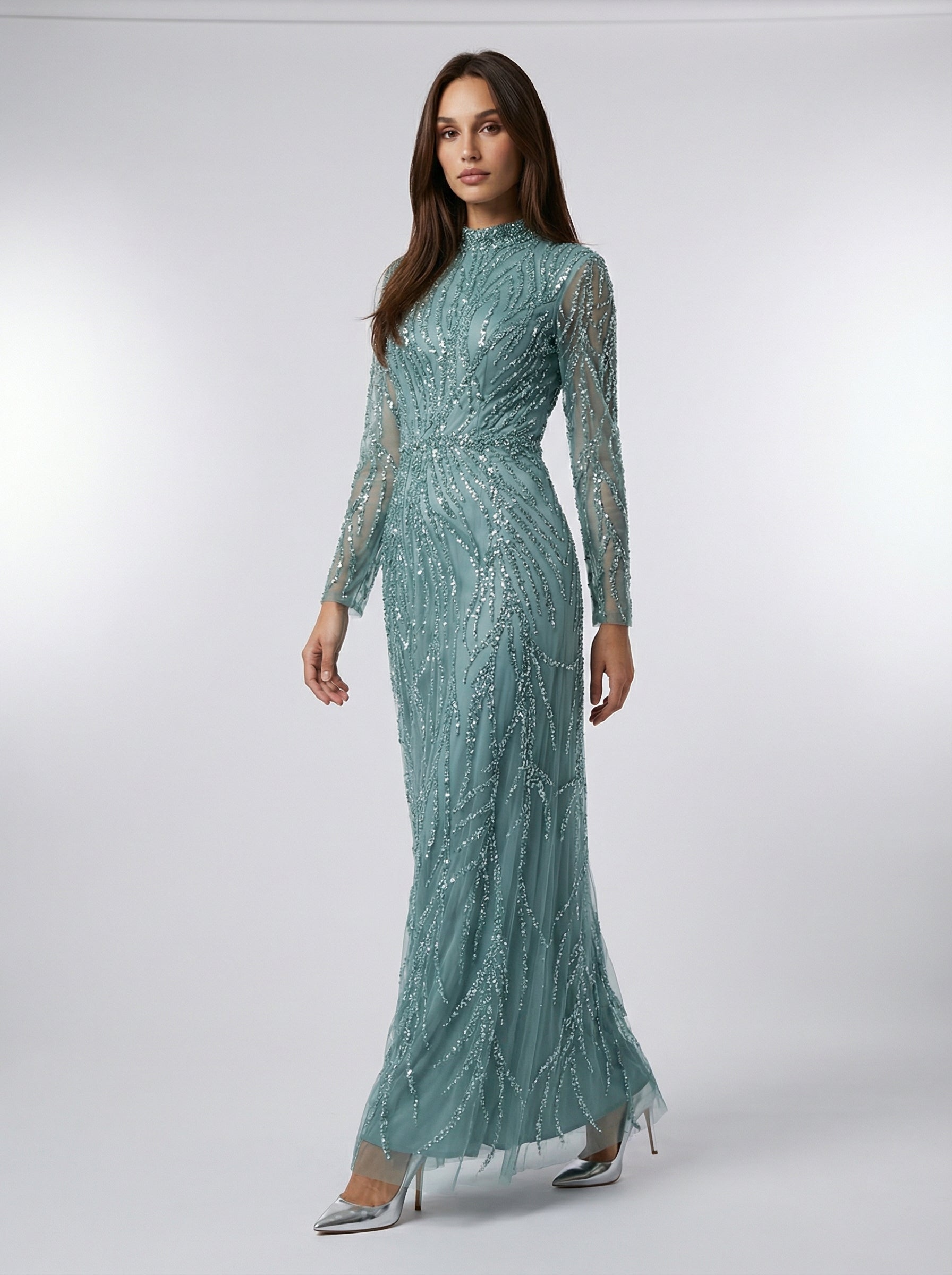 Aurelia Hand-Embellished Tulle Gown JILBAYA