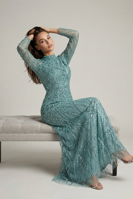 Aurelia Hand-Embellished Tulle Gown JILBAYA