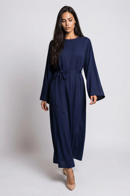 Classic Nida Abaya Dress Full Length with Belt JILBAYA