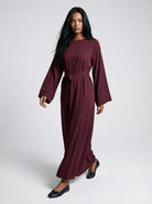 Classic Nida Abaya Dress Full Length with Belt JILBAYA