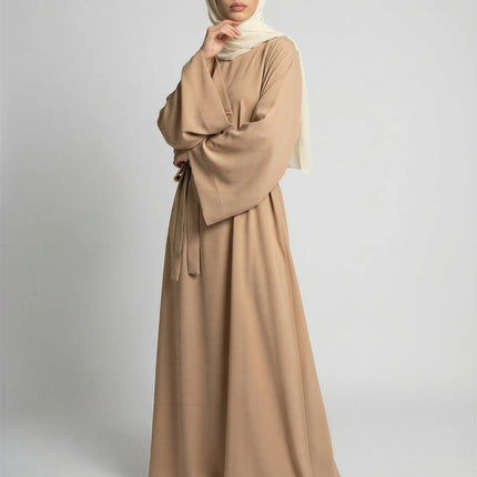 Classic Nida Abaya Dress Full Length with Belt JILBAYA
