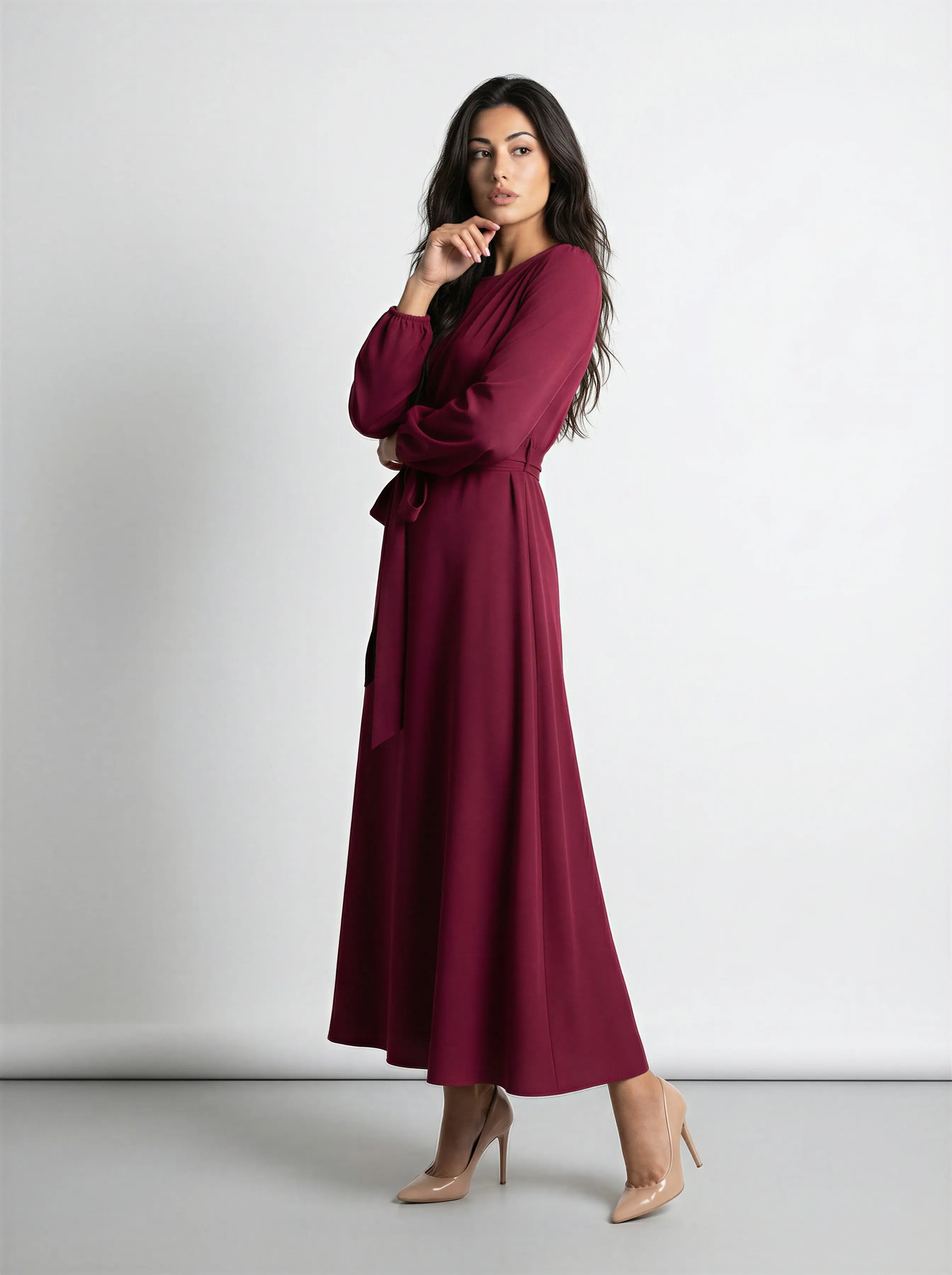 Elegant Long Sleeve Abaya Dress JILBAYA