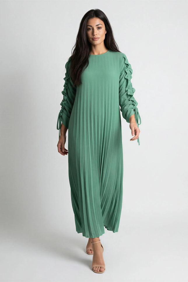 Full Sleeve Pleated Sundress JILBAYA