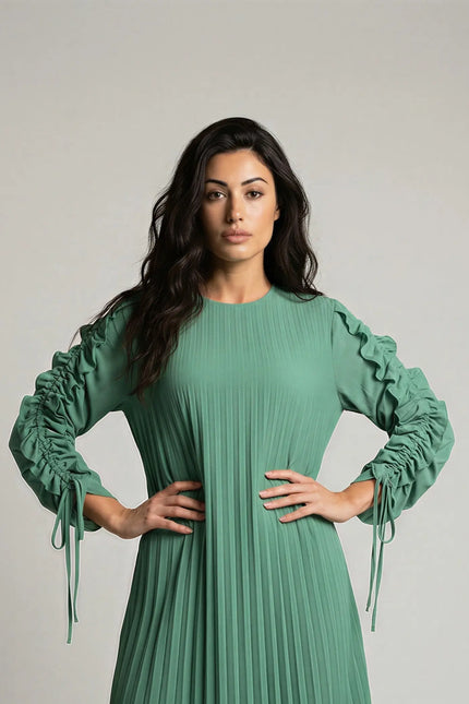 Full Sleeve Pleated Sundress JILBAYA
